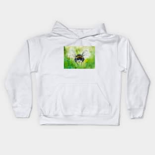 Bee Watercolor Painting Kids Hoodie